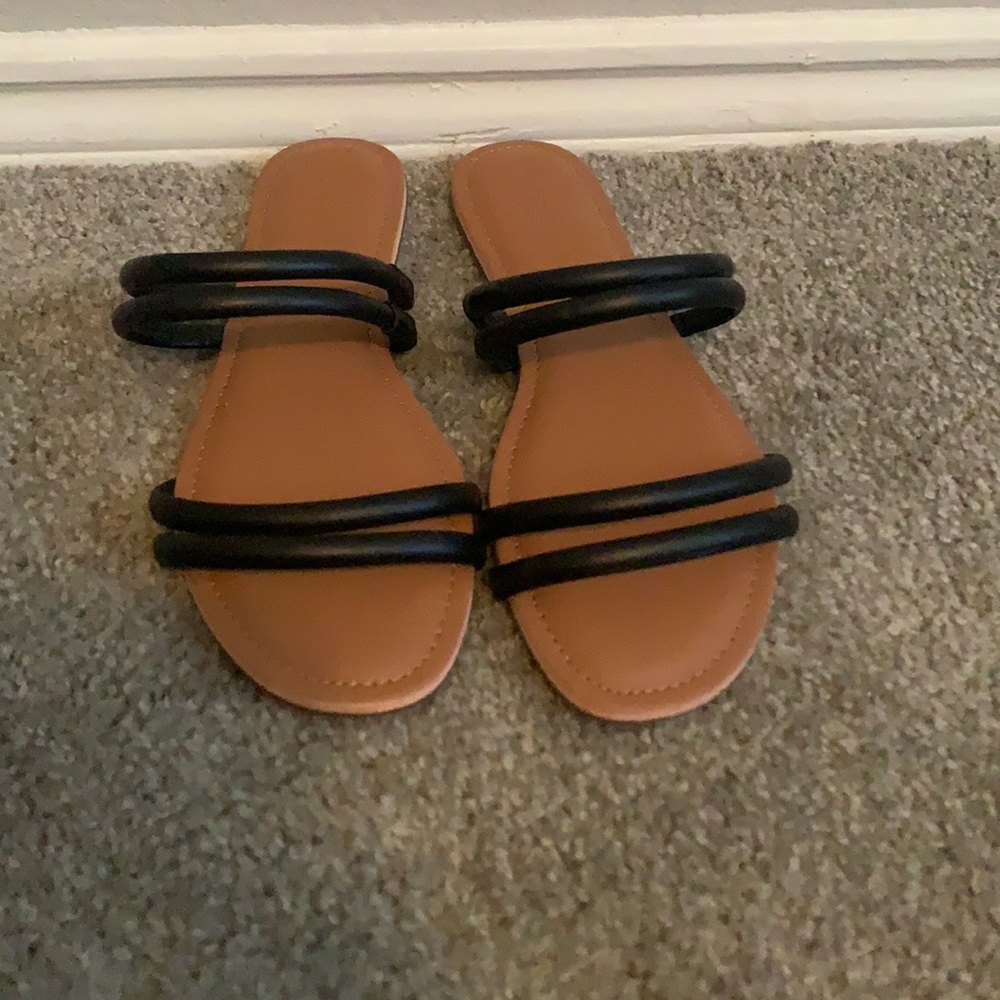 NWOT J. Crew Seaside Black Strappy Sandals